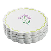 Floral Scalloped Coasters, Set of 4