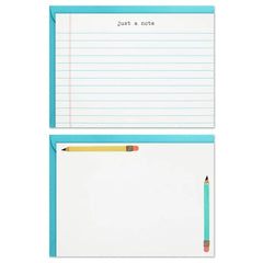 School Fun Flat Note Cards in Caddy, Box of 40