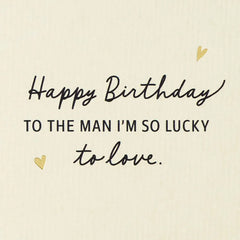 So Lucky to Love You Birthday Card for Husband