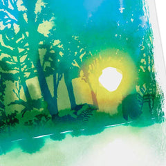 Sun Shining Through Trees Blank Card