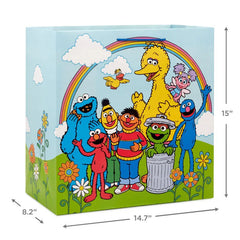 15" Sesame Street Friends Under Rainbow Extra-Deep Gift Bag