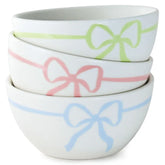 Lacey Chabert Collection Pastel Bow Ceramic Bowls, Set of 3