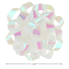 4.6" White Iridescent Gift Bow