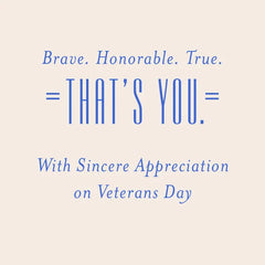 U.S. Navy Brave, Honorable, True Veterans Day Card