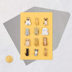 Cats on Yellow Blank Card