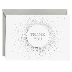 Silver Sparkle Blank Thank You Notes, Pack of 10
