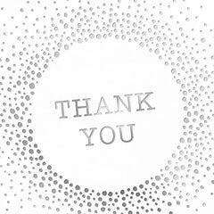 Silver Sparkle Blank Thank You Notes, Pack of 10
