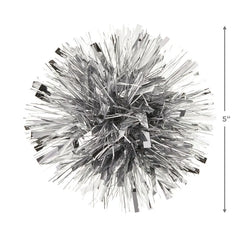 5" Silver Metallic Pom-Pom Gift Bow