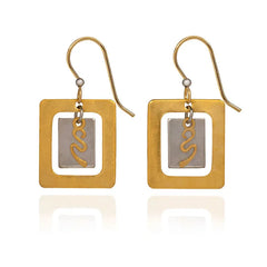 Silver Forest Mixed Metal Geometric Drop Earrings