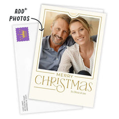 Simple Gold Border Custom Christmas Card