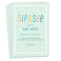 Sip and See Baby Shower Invitation