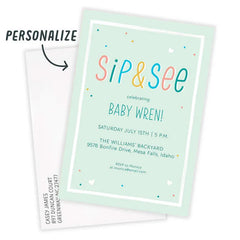 Sip and See Baby Shower Invitation
