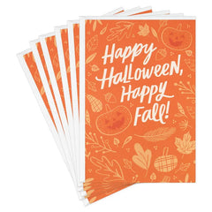 Jack-o'-Lanterns and Fall Leaves Halloween Cards, Pack of 6