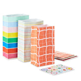 Colorful 6-Pack Assortment Paper Goodie Bags With Stickers