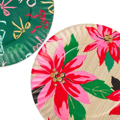 Lacey Chabert Collection Bow and Poinsettia Appetizer Plates, Set of 4