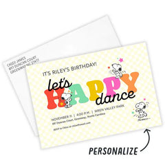 Peanuts® Snoopy Happy Dance Flat Birthday Invitation