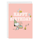 Peanuts® Cute Snoopy Party Custom Birthday Card