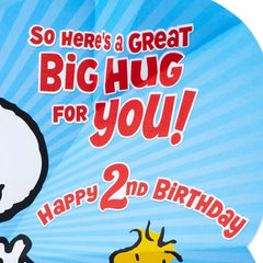 Peanuts® Snoopy and Woodstock Pop-Up Hug 2nd Birthday Card