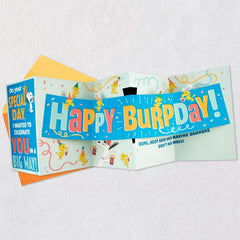 Peanuts® Snoopy and Woodstock Burpday Banner Funny Birthday Card