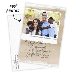 Glory to God Religious Flat Christmas Photo Card