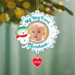 My Very First Christmas 2026 Personalized Ornament, Custom Photo
