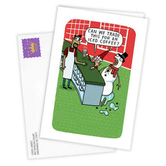 Snowman Coffee Funny Custom Christmas Card