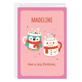 Cute Cozy Mugs Custom Christmas Card