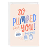 So Pumped for You Funny Custom New Mom Card