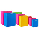 Solid Colors 8-Pack Assorted Gift Bag Bundle