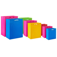 Solid Colors 8-Pack Assorted Gift Bag Bundle