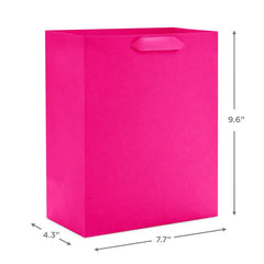 9.6" Solid Hot Pink Medium Gift Bag