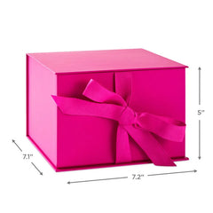 7.2" Solid Hot Pink Large Square Gift Box