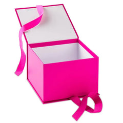 7.2" Solid Hot Pink Large Square Gift Box