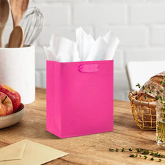 6.5" Solid Hot Pink Small Gift Bag