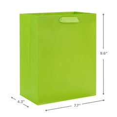 9.6" Solid Lime Green Medium Gift Bag