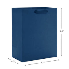 9.6" Solid Navy Blue Medium Gift Bag