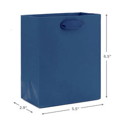 6.5" Solid Navy Blue Small Gift Bag