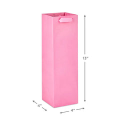 13" Solid Pink Wine Gift Bag