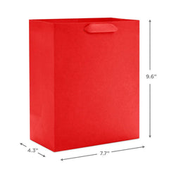 9.6" Solid Red Medium Gift Bag