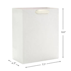 9.6" Solid White Medium Gift Bag