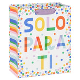 9.6" Solo Para Ti Colorful Dots Medium Gift Bag