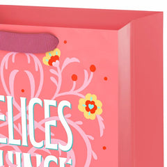 9.6" Felices Quince on Coral Medium Gift Bag