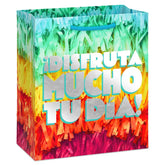 6.5" Disfruta Mucho Tu DÃa With Colorful Fringe Small Gift Bag