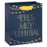 6.5" Eres Muy Especial Gold on Navy Small Gift Bag
