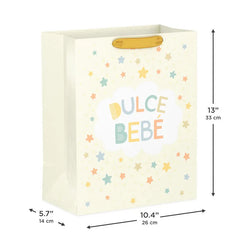 13" Dulce Bebé Stars on Yellow Large Gift Bag