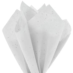 Sparkling Dots on White Tissue Paper, 6 sheets