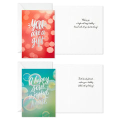 Sparkling Wishes Boxed Blank Birthday Cards Assortment, Pack of 12