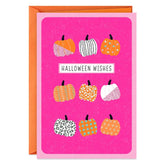 Halloween Wishes Sparkly Pumpkins Halloween Card