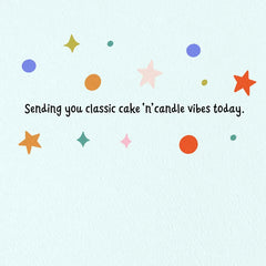 Classic Cake and Candle Vibes Birthday Card