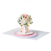 Pink and Gold Flower Bouquet Musical 3D Pop-Up Thinking of You Card with Motion